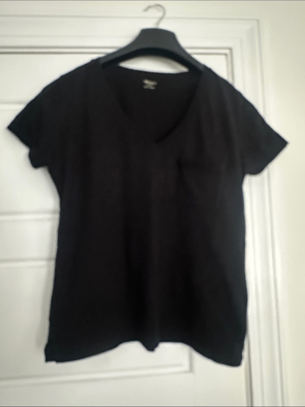 Madewell Whisper Cotton V-neck Black
